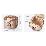 3D Wooden Jewelry Case Mechanical Puzzles Assembling Building Constructor Blocks Model Ring Necklace Code Password Safe Box DIY