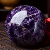 1pc Majestic Natural Amethyst Crystal Ball - Smoothly Polished Sphere for Aesthetic Home Decor - Enchanting Gemstone, Ideal Holiday Gift to Delight