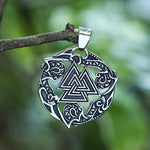 Viking Norse Mythology Valknut Charm Knot Pendant Necklace  Gift Choker Jewelry