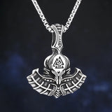 New Punk  Stainless Steel Good Polished Viking Warrior Valknut Rune Pendant Necklace  Fashion Party Gift