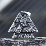 Viking Witch Celtic Knot Triangle Pendant Necklace  Stainless Steel Men Chain Odin Gothic Amulet Jewelry Party Gifts