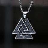 Viking Witch Celtic Knot Triangle Pendant Necklace  Stainless Steel Men Chain Odin Gothic Amulet Jewelry Party Gifts