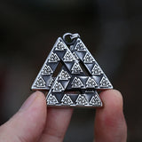 Viking Witch Celtic Knot Triangle Pendant Necklace  Stainless Steel Men Chain Odin Gothic Amulet Jewelry Party Gifts