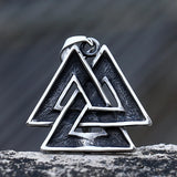 Viking Witch Celtic Knot Triangle Pendant Necklace  Stainless Steel Men Chain Odin Gothic Amulet Jewelry Party Gifts