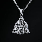 2024 New  Stainless Steel Viking Cetic Knot Moon Sun And Star Pendant Necklace Vintage Jewelry