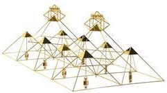 Meditation Pyramid Grid - 10 x 51-Degree Pyramids with Crystals - Medium