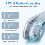 New Mini Neck Fan Portable Bladeless Hanging Neck 1200Mah Rechargeable Air Cooler 3 Speed Mini Summer Sports Fans