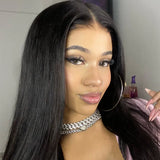 Straight Pre Bleached Pre Plucked Pre Cut 6*4 Wear Go Glueless HD Lace Closure Wig Bgmgirl