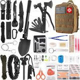 142Pcs Professional Survival Gear and Equipment with Molle Pouch, for Men Dad Husband Who Likes Camping Outdoor Adventure