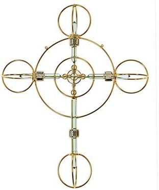 Crystal Healing Tool - Christ Cross Solar Form in 24K Gold Plate with Magnets & Gold-Fill Copper Wire - 15"