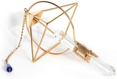 Crystal Wand Healing Tool - Ascension Vajra Etheric Weaver Pendant with Magnets & Gold-Fill Wire - 5 1/2" - Pyramid