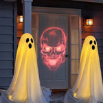 85CM Halloween Decor Light Strings Battery Front Porch Ghost Decorations Scary White Ghosts Stand Courtyard Halloween