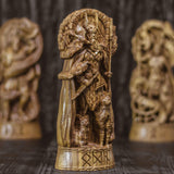 Odin Wood Statue – Hand-Carved Norse God Sculpture