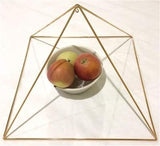 Meditation Pyramid for Healing, Food, Supplements, Space Clearing - 12inch Gold Plated