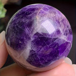 1pc Majestic Natural Amethyst Crystal Ball - Smoothly Polished Sphere for Aesthetic Home Decor - Enchanting Gemstone, Ideal Holiday Gift to Delight