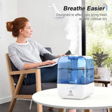 4.5L Cool Mist Humidifier, Ultrasonic Air Humidifiers for Bedroom Babies Home, Large Top Fill Desk Humidifiers with Three Mist Modes, 360° Nozzle, Auto Shut-Off, Lasts up to 30 Hours, Super Quiet