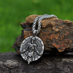 4mm Wheat Chain Stainless Steel Celtic Warrior Pendant Necklace For Men