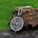 4mm Wheat Chain Stainless Steel Celtic Warrior Pendant Necklace For Men