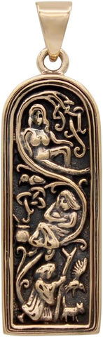 Bronze Maiden Mother & Crone Pendant