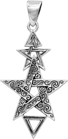 Sterling Silver 2nd Degree Pentagram Pentacle Pendant