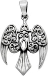 Sterling Silver Small Morrigan Raven Pendant