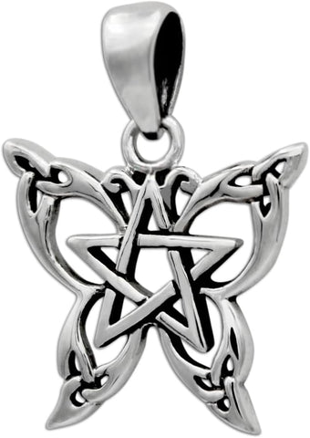 Sterling Silver Small Butterfly Pentacle Pendant