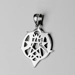 Sterling Silver Small Heart Pentacle Pentagram Pendant