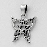 Sterling Silver Small Butterfly Pentacle Pendant