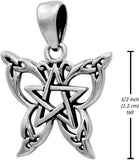 Sterling Silver Small Butterfly Pentacle Pendant