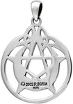 Sterling Silver Crescent Moon Pentacle Pentagram Pendant