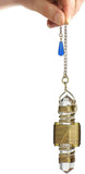 Quartz Crystal Pendulum Healing Tool- 2.5" Buddha Maitreya the Christ Etheric Weaver® in Gold Filled Wire