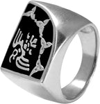 Large Sterling Silver Norse Raven Signet Ring (Size 5-15)