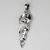 Sterling Silver Blessed Be Wiccan Chalice Blade Pendant