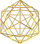 Crystal Healing Tool - Christ Consciousness Solar Form in 24K Gold Plate with Magnets & Copper Wire - 15" - Icosahedron/Dodecahedron