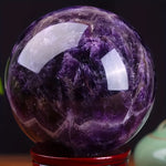 1pc Majestic Natural Amethyst Crystal Ball - Smoothly Polished Sphere for Aesthetic Home Decor - Enchanting Gemstone, Ideal Holiday Gift to Delight