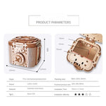 3D Wooden Jewelry Case Mechanical Puzzles Assembling Building Constructor Blocks Model Ring Necklace Code Password Safe Box DIY