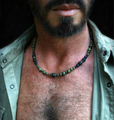 casual necklace for men / bohemian jewelry for man / earthy mens jewelry / masculine jewelry / cool necklace for men /
