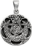 Sterling Silver Small Moon Pentacle Pentagram Pendant