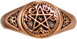 Copper Pagan Tree Pentacle Pentagram Ring (Size 5-12)