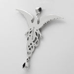 Dryad Design Sterling Silver Melusine Angel Pendant with Natural Rainbow Moonstone