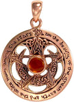Copper Moon Pentacle Pendant with Synthetic Amber
