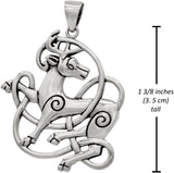 Sterling Silver Celtic Knot Stag Pendant