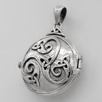 Sterling Silver Celtic Swirl with Hidden Pentacle Pentagram Locket