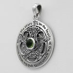 Sterling Silver Moldavite Moon Goddess Pentacle Pendant