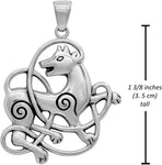 Sterling Silver Celtic Knot Wolf Pendant