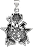 Sterling Silver Great Rite Pentacle Pentagram Pendant