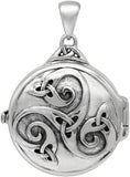 Sterling Silver Celtic Swirl with Hidden Pentacle Pentagram Locket