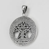 Sterling Silver Cut Out Tree Pentacle Pentagram Pendant; 1 Inch Diameter