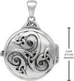 Sterling Silver Celtic Swirl with Hidden Pentacle Pentagram Locket