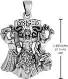 Sterling Silver Celtic Goddess Brigid Pendant